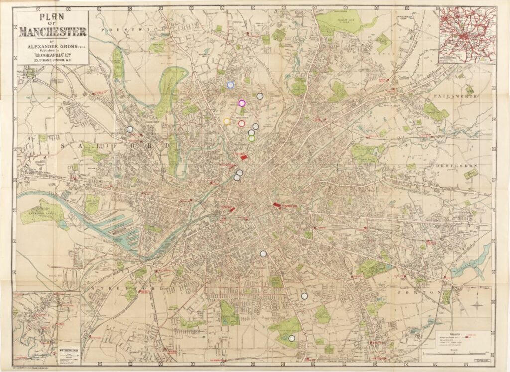 1926 map of Manchester, England.